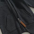 Solid Hoodie Zipper Romper