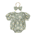Puff Sleeve Daisy Romper & Headband