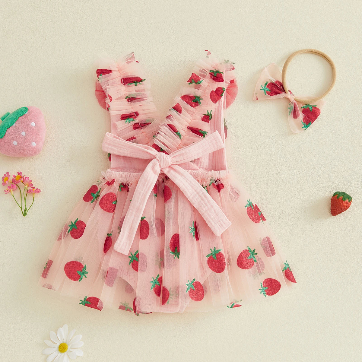 Strawberry Saylee Dress & Headband