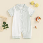Collar Stripes Romper