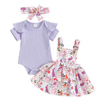 Bunny Ruffle Overalls Easter Dress Outfit