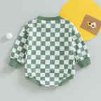 Long Sleeve Checkered Onesie