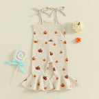 🎃 Little Pumpkin Girl Flare Ruffled Romper