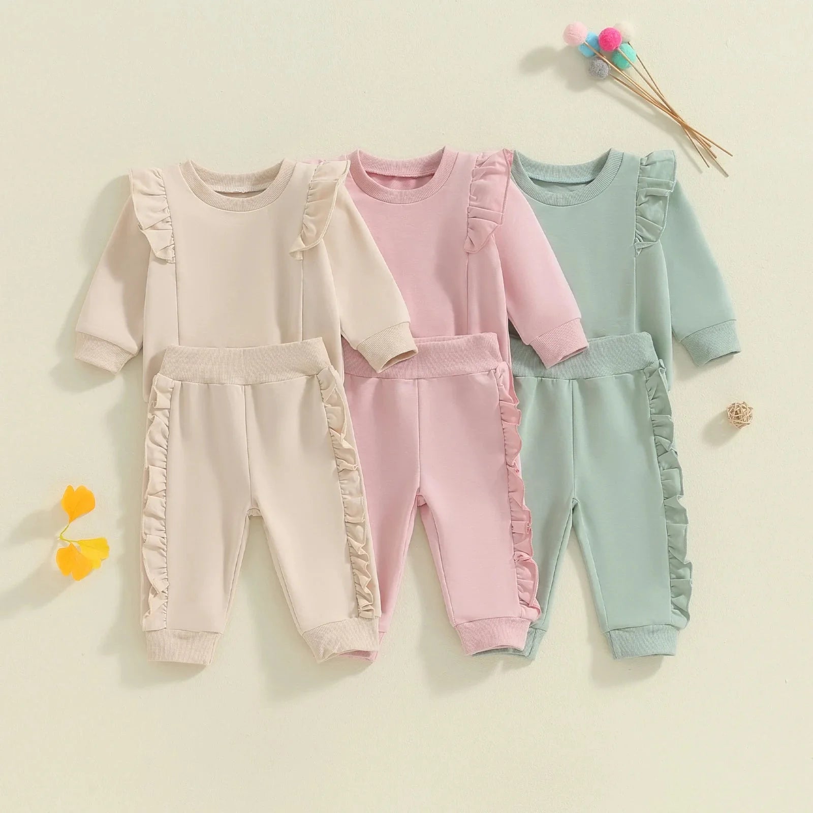 Solid Ruffle Julian Jogger Set