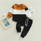 Patchwork Long Sleeve Outfit
