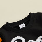 Halloween Boo and Spooky Baby Girl Outfit Set
