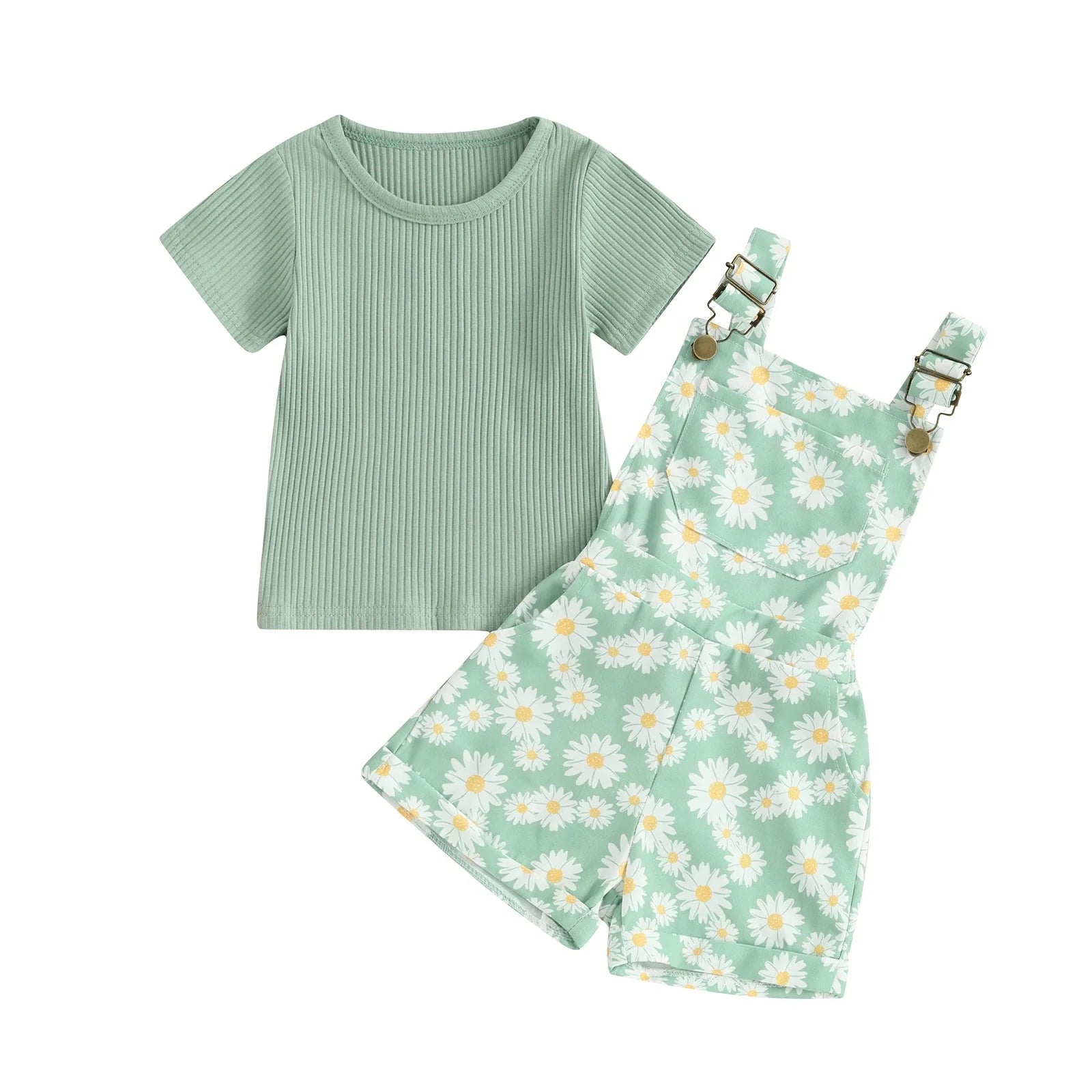 T-shirt & Daisy Overalls Outfit