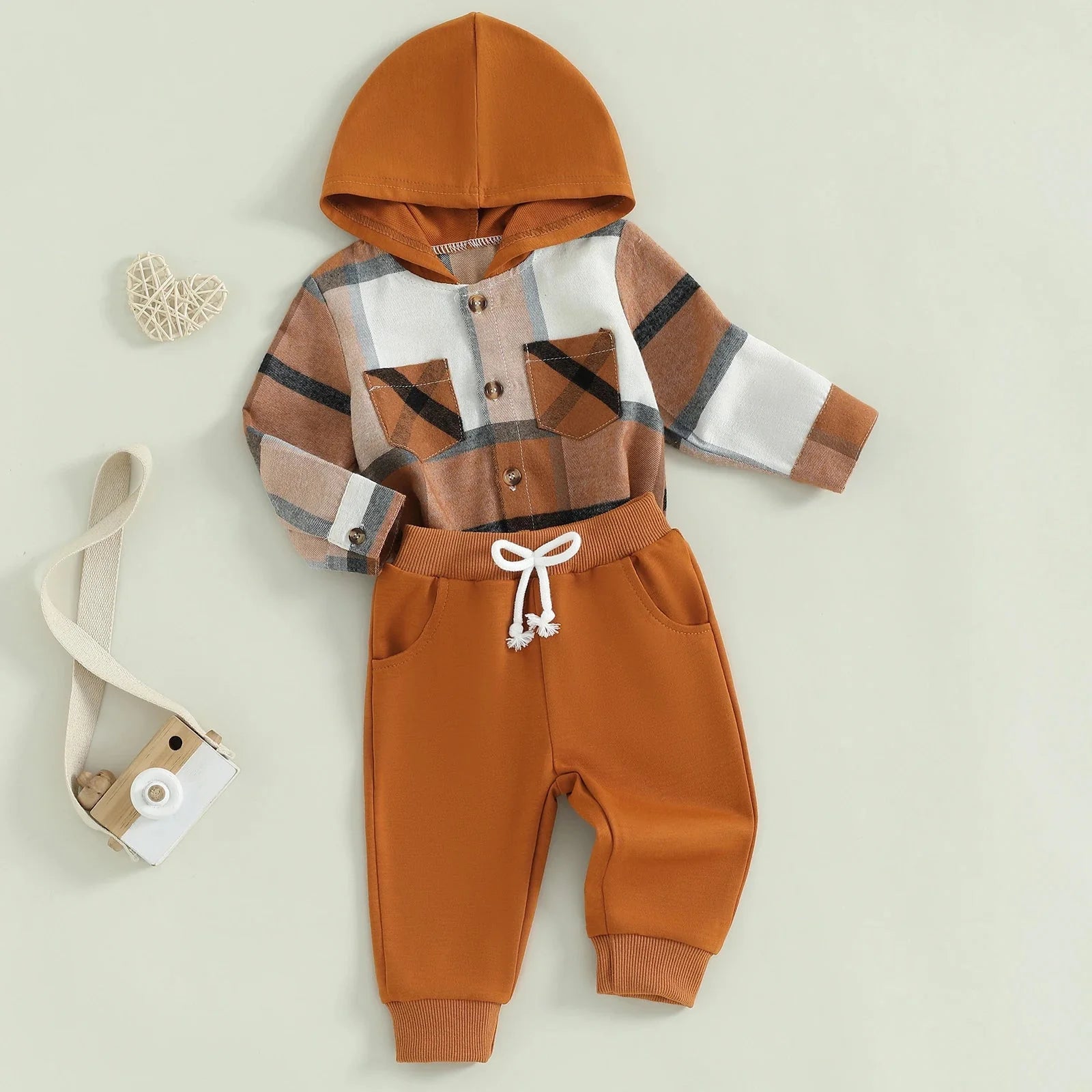 Pelton Plaid Hoodie Onesie & Pants