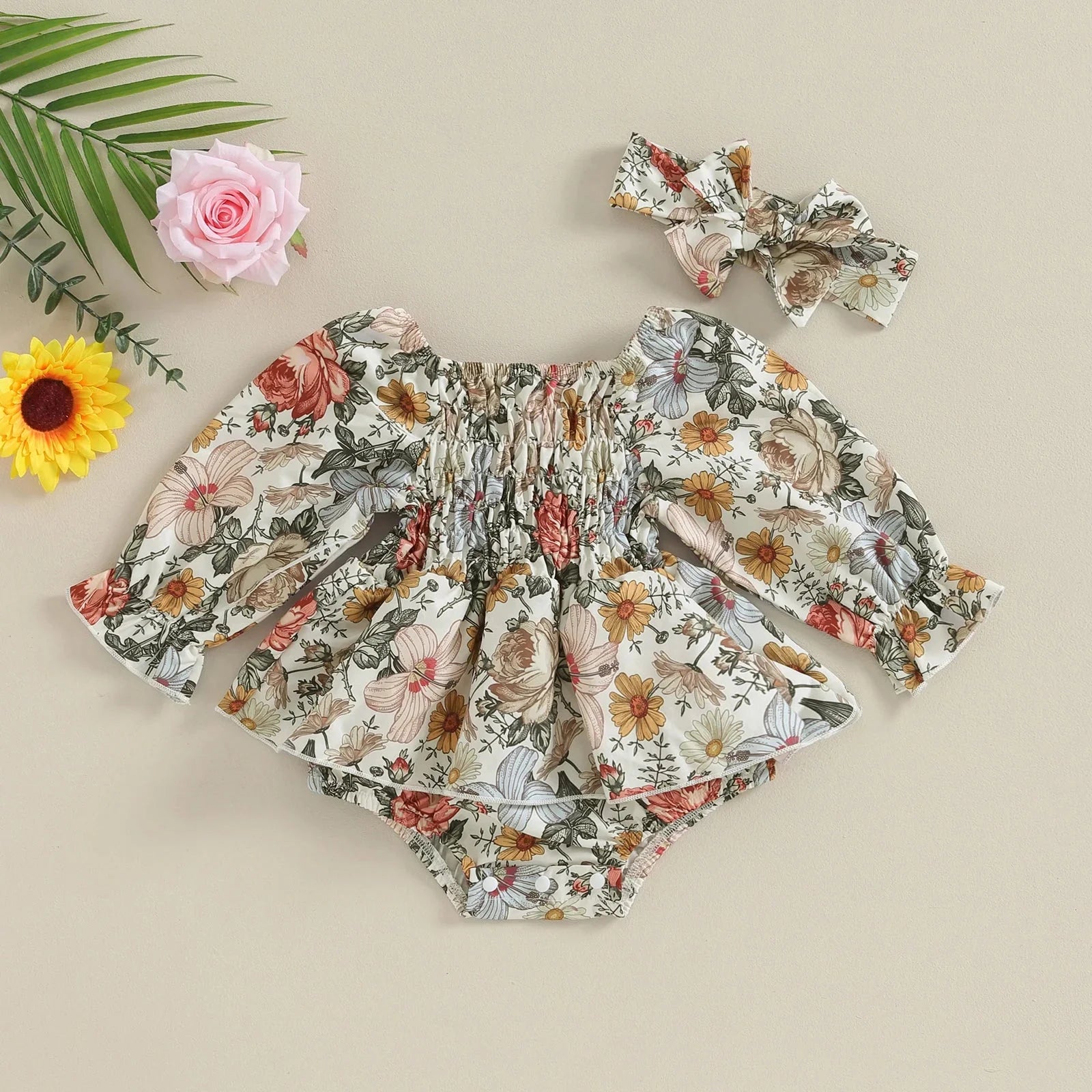 Cinched Cecilia Floral Dress & Bow
