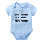 50% Mommy 50% Daddy 100% Perfect Baby Onesie (Multiple Color)