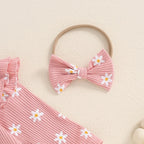 Ribbed Ruffle Daisy Outfit & Headband