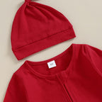 Footie Zipper Onesie & Hat