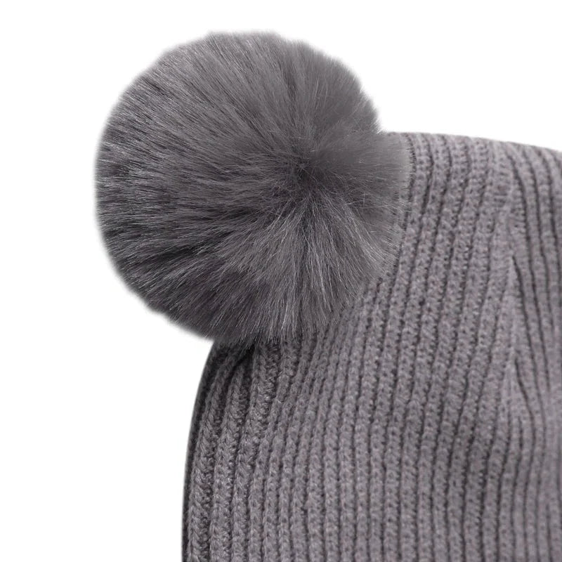 Pom Pom Bear Beanie Hat