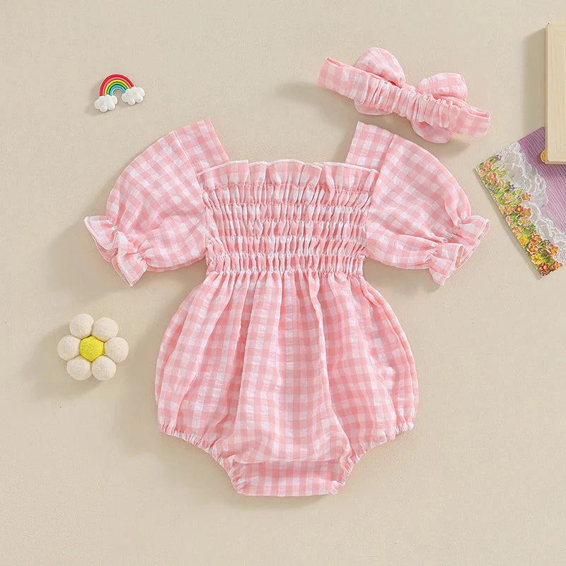 Plaid Whitley Romper & Headband