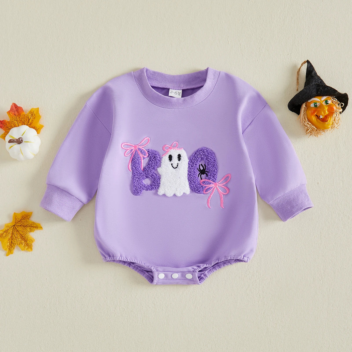 👻 Baby Girl Ghost Boo Halloween Romper