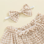 Ruffled Plaid Romper & Headband