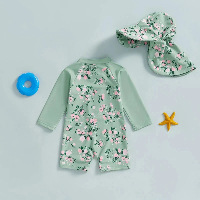 Blossoming Flower Swimsuit & Hat