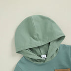 Stripe Color Patchwork Hoodie Outfit