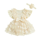 Ribbed Butterfly Flower Dress