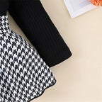 Baby Girl Houndstooth Romper Dress Set