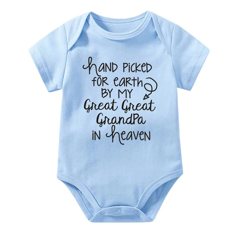 Hand Picked for Earth By My Great Great Grandpa in Heaven Onesie
