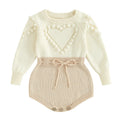 Long Sleeve Heart Knitted Romper
