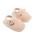 Fleece Buckle Strap Shoes