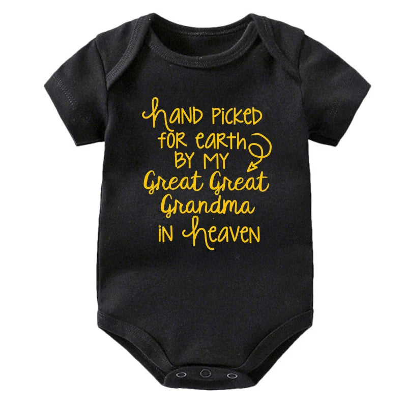 Hand Picked for Earth By My Great Great Grandma in Heaven Onesie