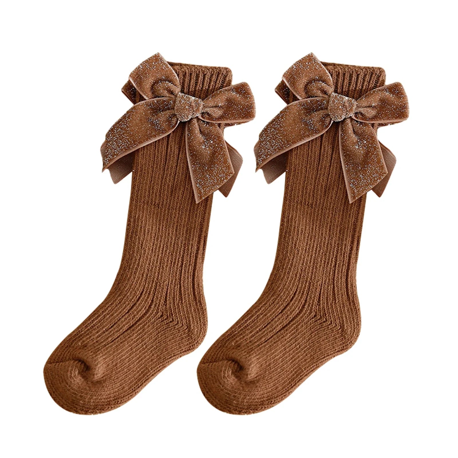 Glitter Bow Over the Knee Socks