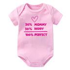 50% Mommy 50% Daddy 100% Perfect Baby Onesie (Multiple Color)
