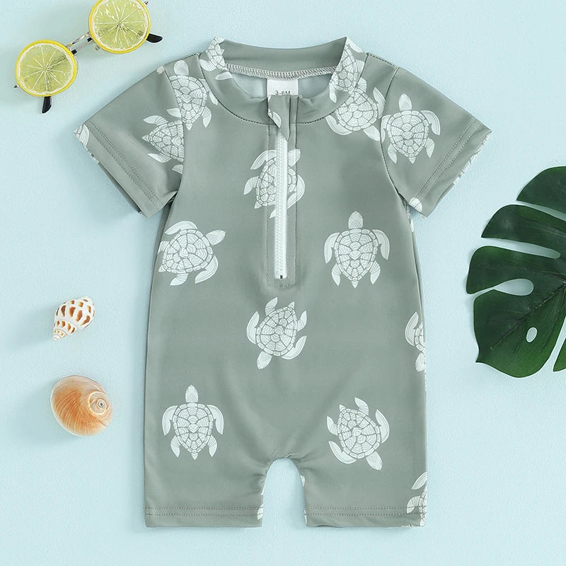 Sea Turtle Zipper Swimsuit
