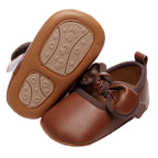 Baby Girl Bow Leather Flat Shoes