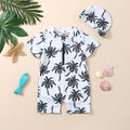 Palm Tree Swimsuit with Hat