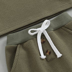 Solid Button Jogger Set