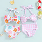 Patterned Bow Baby Bikini
