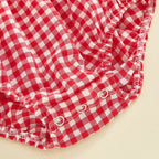 Ruffled Plaid Romper & Headband