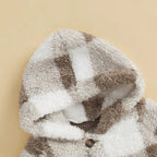 Plush Plaid Hoodie Romper