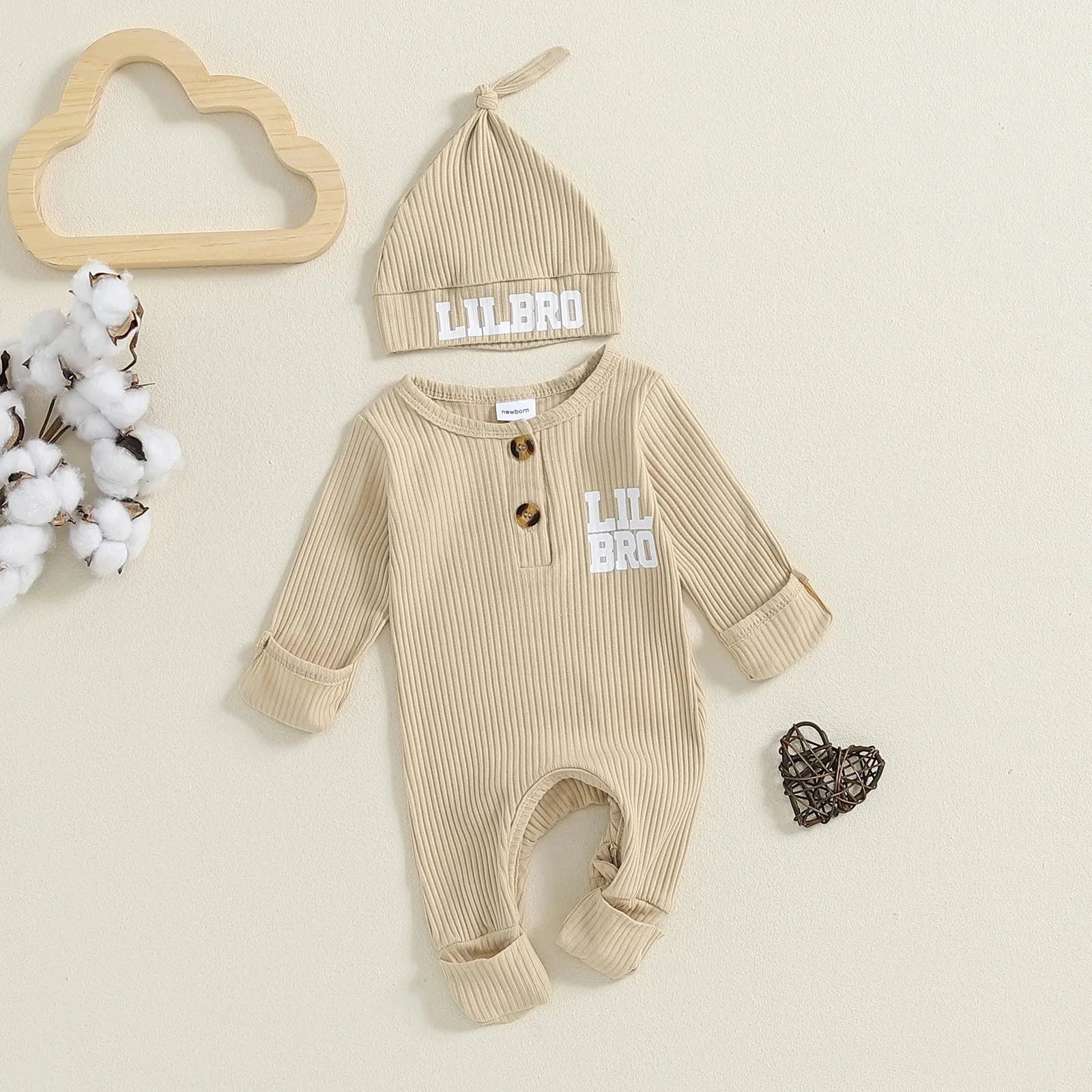 Ribbed Lil Bro Onesie & Hat