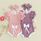 Ribbed Ruffle Solid Selina Outfit