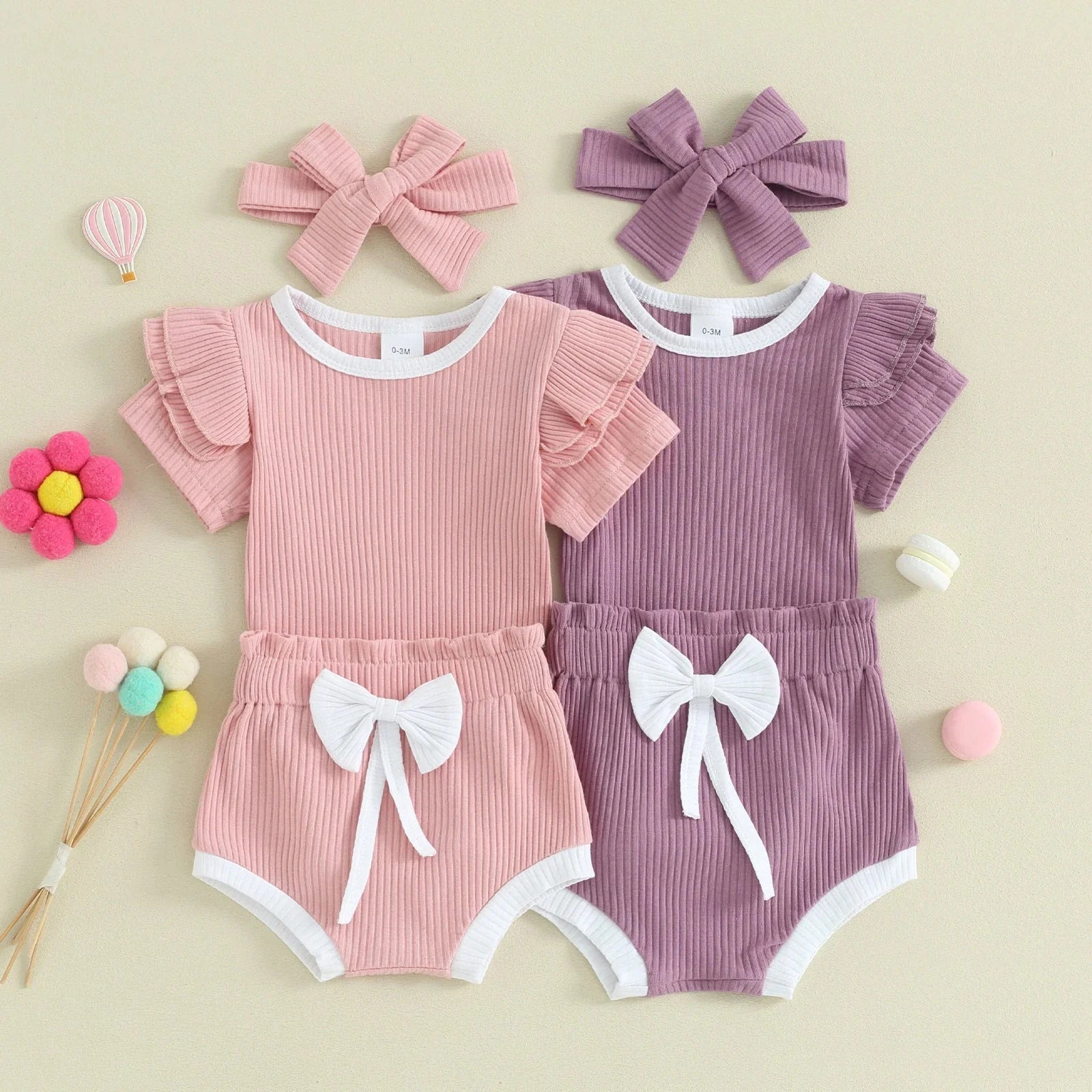 Ribbed Ruffle Solid Selina Outfit