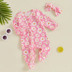 Ruffled Daisy Footie Onesie & Bow