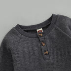 Solid Button Jogger Set