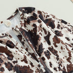 Long Sleeve Cow Print Onesie
