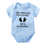 50% Mommy 50% Daddy 100% Perfection Onesie (Multiple Colors)