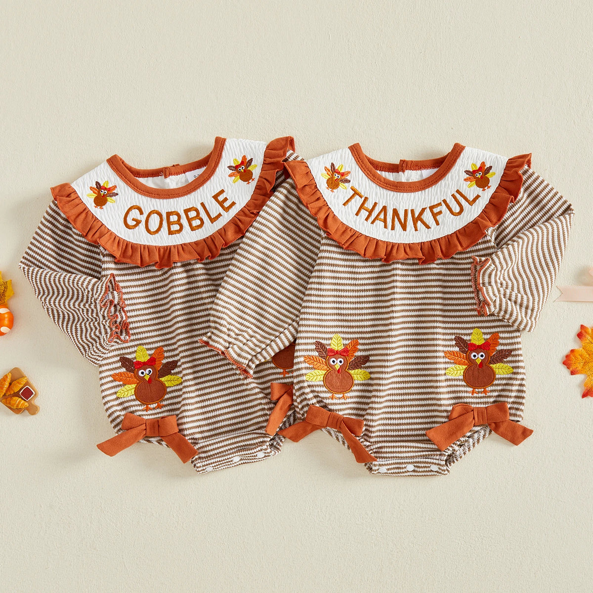 Baby Girl Thanksgiving Turkey Romper
