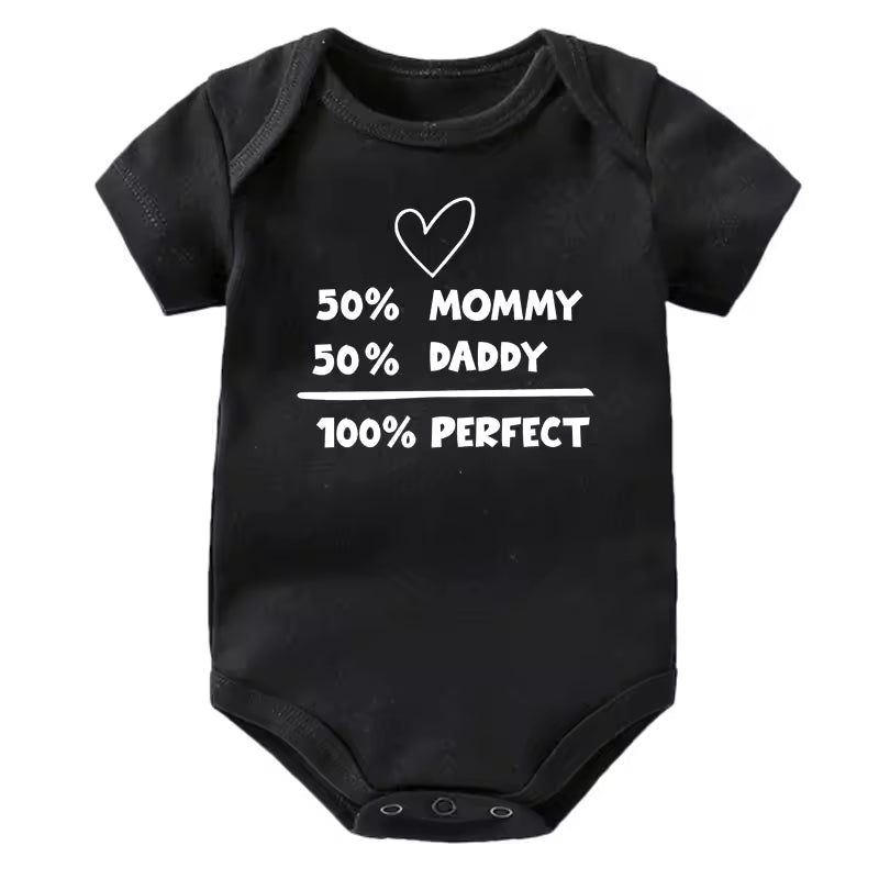 50% Mommy 50% Daddy 100% Perfect Baby Onesie (Multiple Color)