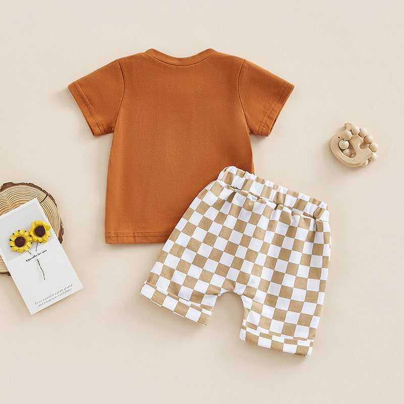 Checkered Pocket T-shirt & Shorts