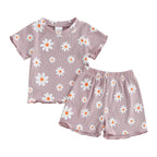 Ribbed Flower T-shirt & Shorts