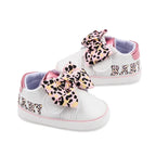 Leopard Bow Baby Sneakers