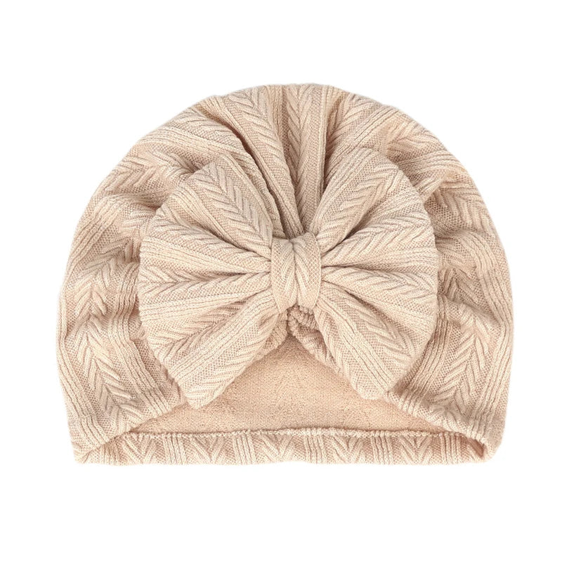 Solid Knit Bow Hat